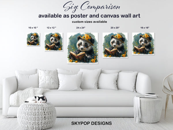 Panda Reading Book Art - View 7
