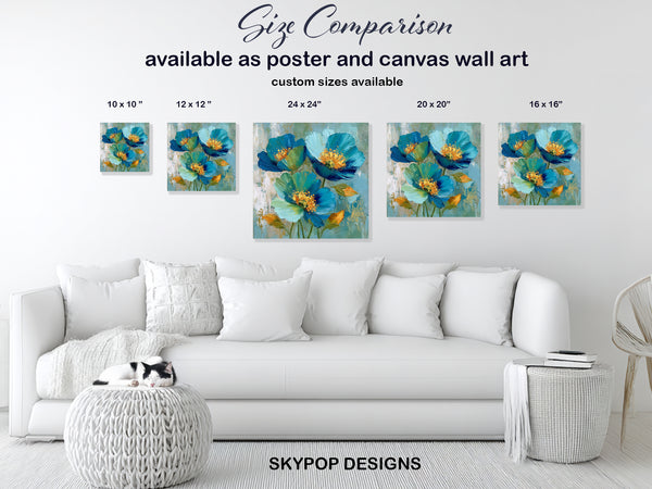 Blue Floral Breeze Art - View 7