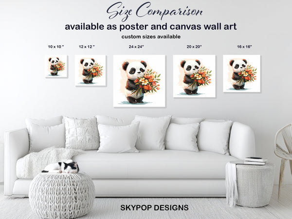 Panda Flower Bouquet Art - View 7