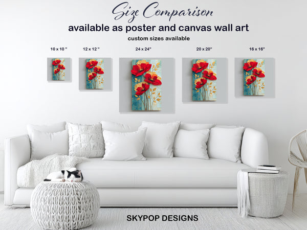 Vibrant Red Poppies Art - View 7