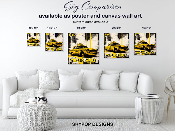NYC Yellow Cab The Big Apple Art - View 7