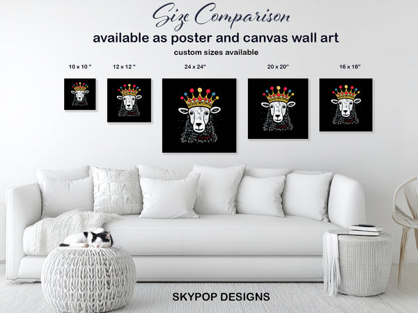 Crowned Sheep Art - View 7
