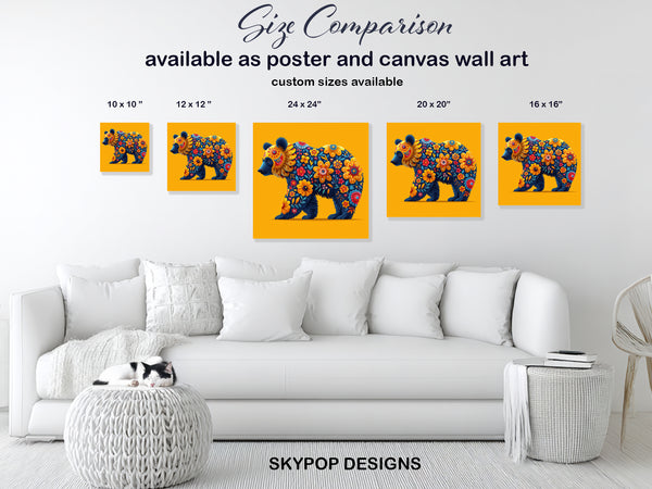 Bear Floral Art - View 7