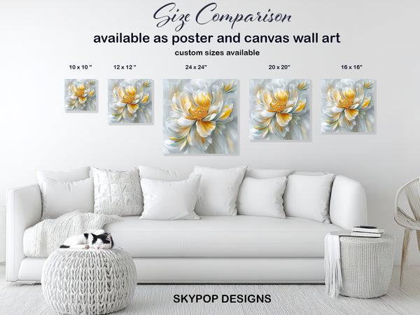 Golden Peony Bloom Art - View 7