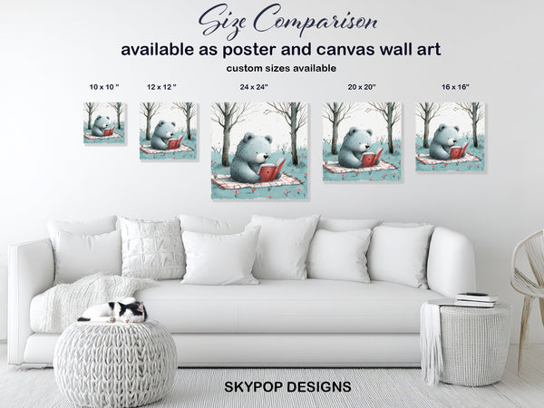 Bear Reading Book Art - View 7