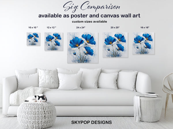 Blue Floral Art - View 7