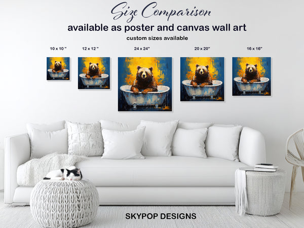 Bear Bathtub Bliss Art - View 7