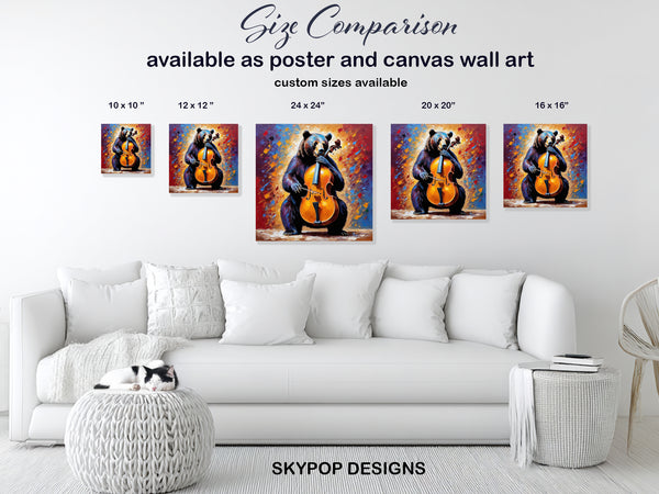 Bear Playing Cello Art - View 7