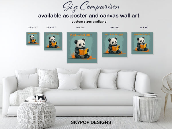 Panda Reading Book Art - View 7