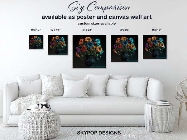 Neon Bloom Vase Art - View 7
