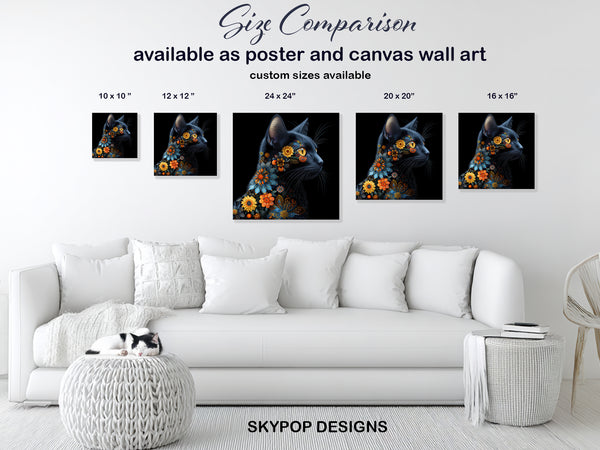 Floral Cat Art - View 7