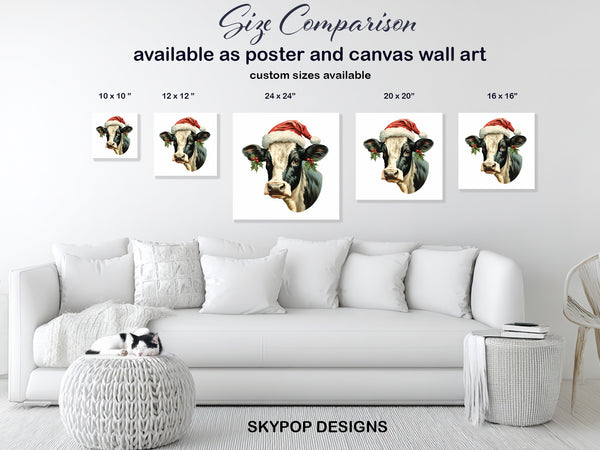 Highland Cow Christmas Art - View 7