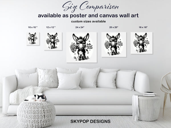 Donkey Holding Flowers Art - View 7