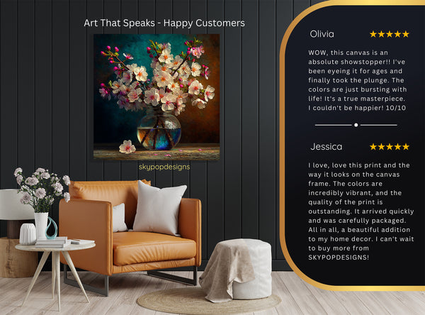 Cherry Blossom Vase Art - View 8