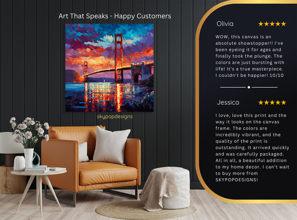 Golden Gate Bridge Sunset Art - View 8
