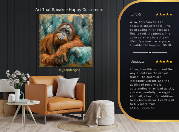 Orangutan Portrait Art - View 8