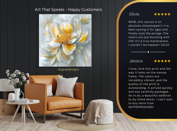 Golden Peony Bloom Art - View 8
