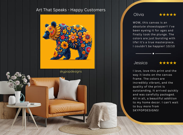 Bear Floral Art - View 8