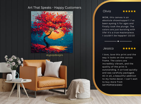 Vibrant Autumn Tree Art - View 8