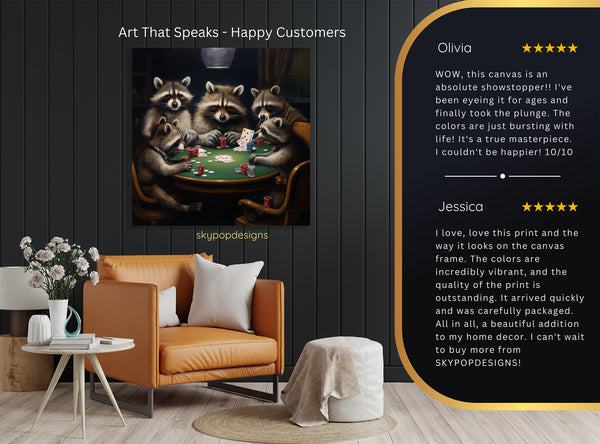 Raccoon Poker Art - View 8