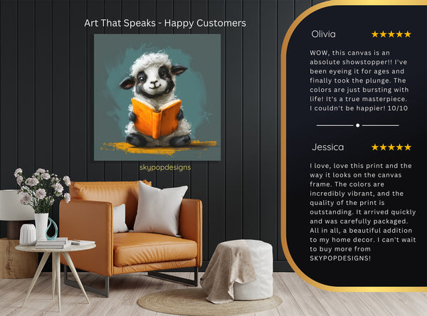Sheep Reading Art - View 8