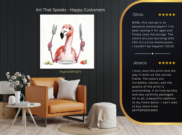 Flamingo Dinner Party Art - View 8