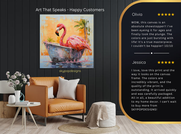 Flamingo Bathtub Art - View 8