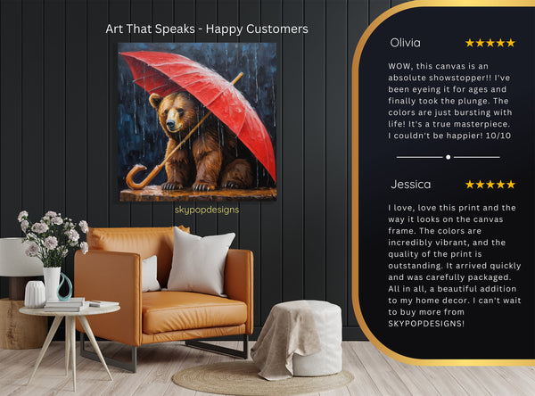 Bear Umbrella Art - View 8