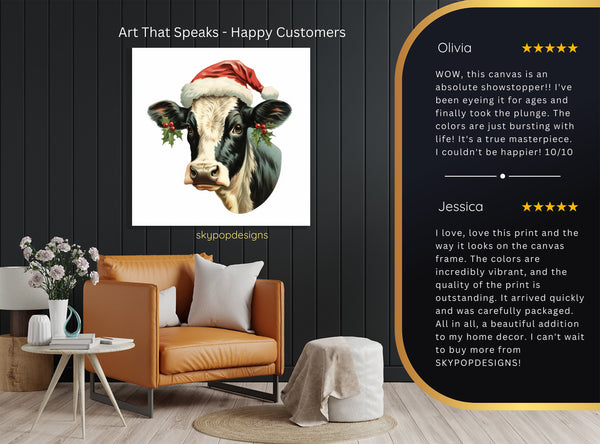 Highland Cow Christmas Art - View 8