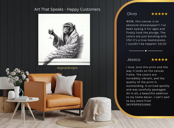 Monkey Champagne Art - View 8