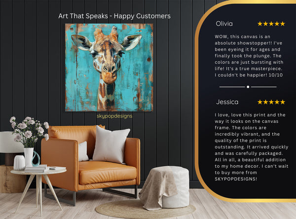 Giraffe Portrait Art - View 8