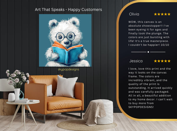 Bear Reading Book Art - View 8