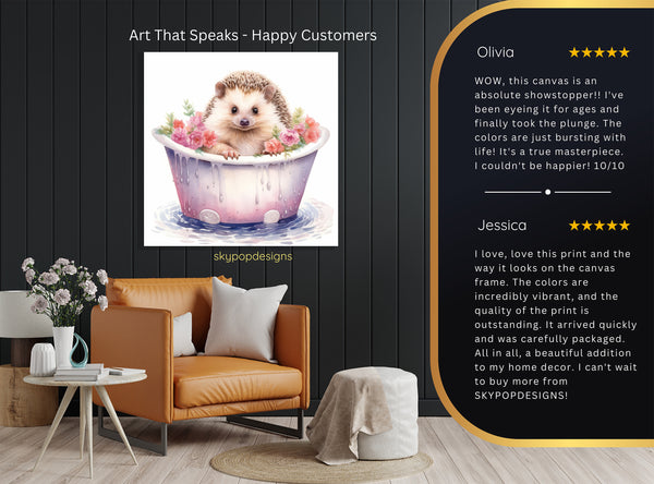 Hedgehog Bathtub Art - View 8