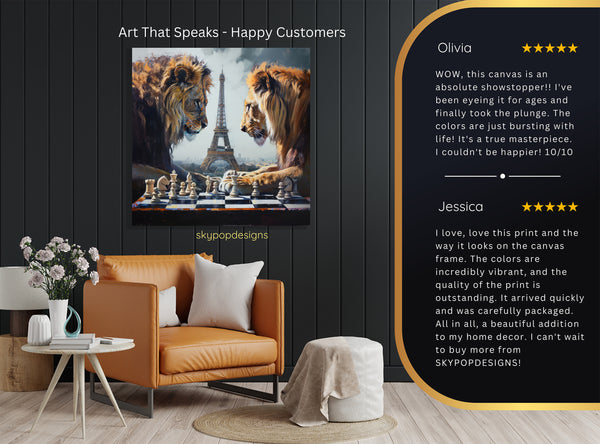 Lion Chess Match Art - View 8