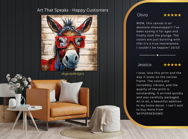 Donkey with Red Glasses Art - View 8