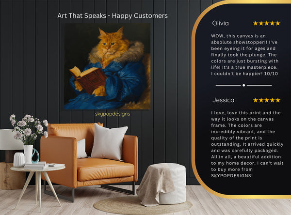Cat Reading Art - View 8