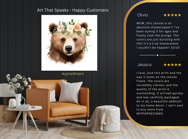 Bear Floral Crown Art - View 8