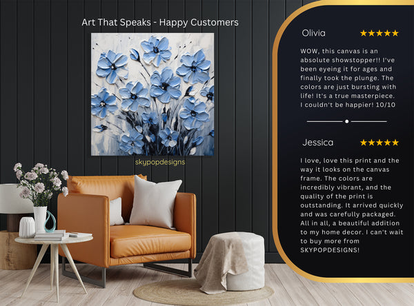 Blue Floral Art - View 8