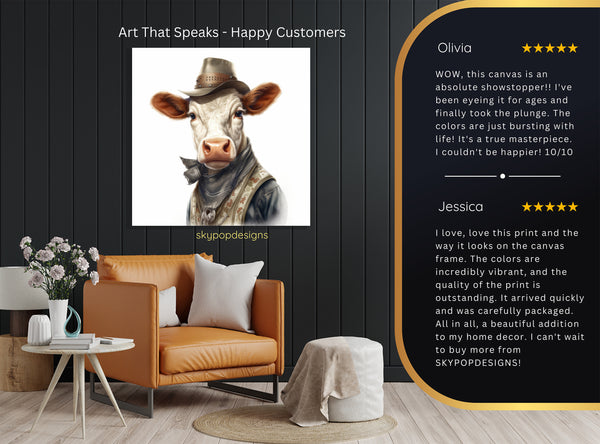 Cowboy Highland Cow Art - View 8