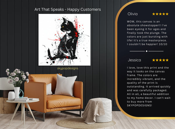 Black Cat Splatter Art - View 8