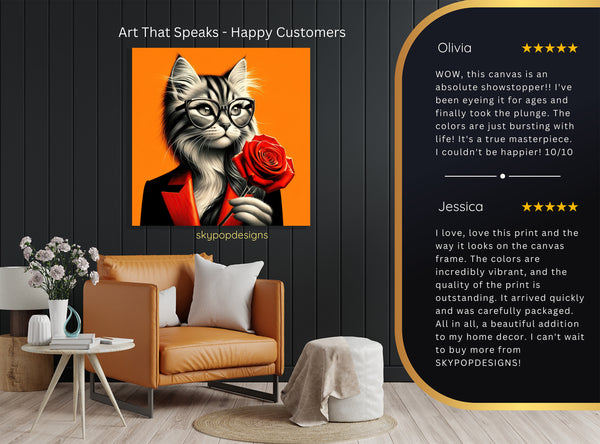 Cat with Rose Art - View 8