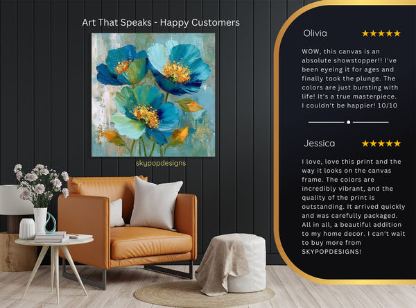 Blue Floral Breeze Art - View 8
