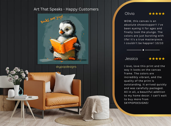 Penguin Reading Art - View 8
