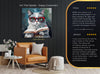 Sophisticated Cat Reading Art - View 8