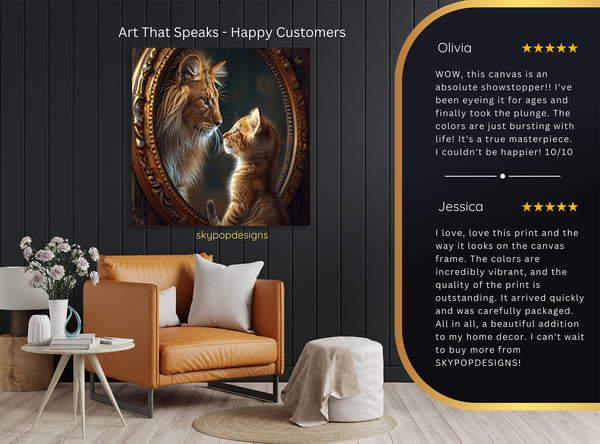 Kitten Lion Mirror Art - View 8