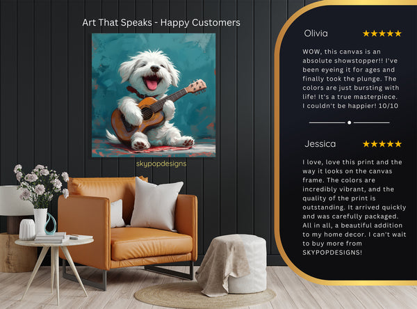Shih Tzu Dog Guitar Art - View 8
