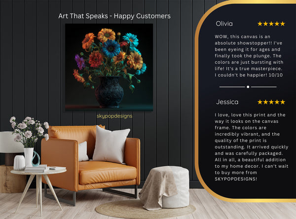 Neon Bloom Vase Art - View 8
