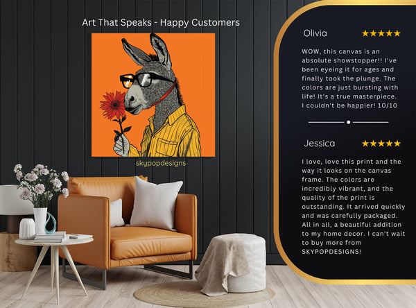 Donkey with Flower Art - View 8