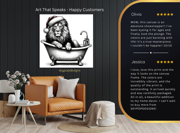 Lion Christmas Bath Art - View 8