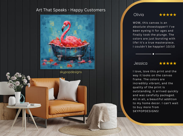 Flamingo Bath Time Art - View 8